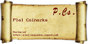 Plel Csinszka névjegykártya